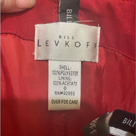 Bill Levkoff Style 633 Cranberry Red Chiffon Pleated  Bodice Flowing Maxi Gown - Picture 12 of 16